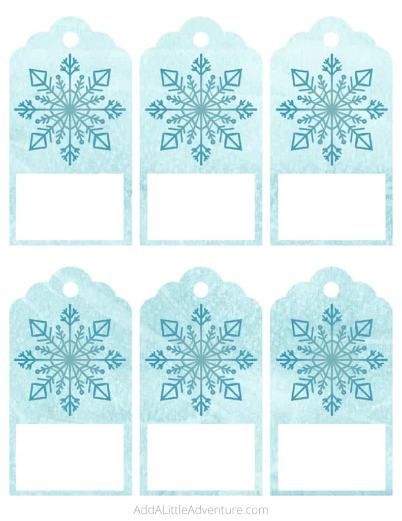 snowflake gift tags - free printables - add a little adventure